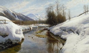 エンガディンの冬の太陽 作： Peder Monsted